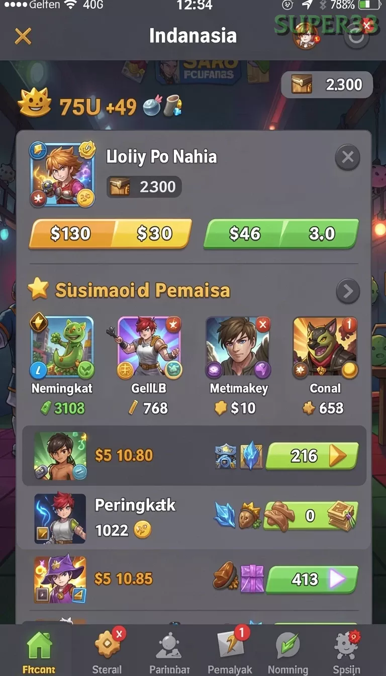 Cuplikan layar RP99 — pengaturan akun